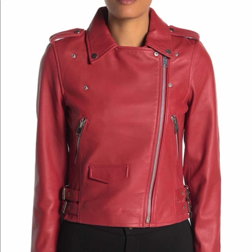 Walter Baker Cherry Red Leather Jacket